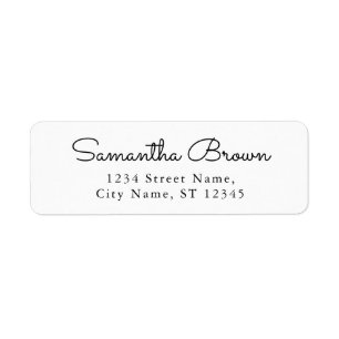 Elegant Calligraphy Black White Return Address Etiket