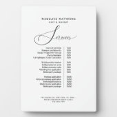 Elegant Calligraphy Black White Salon Price List Fotoplaat (voorkant)