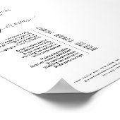 Elegant Calligraphy Black White Salon Price List Poster (Hoek)