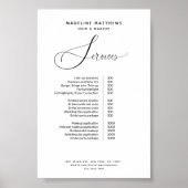 Elegant Calligraphy Black White Salon Price List Poster (Voorkant)