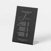 Elegant Calligraphy Black White Salon Price List Reclamebord Met Voetstuk (Voorkant)