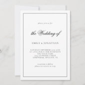 Elegant Calligraphy Black White Wedding Kaart (Voorkant)