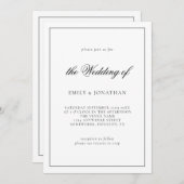 Elegant Calligraphy Black White Wedding Kaart (Voorkant / Achterkant)