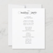 Elegant Calligraphy Black White Wedding Programme (Achterkant)