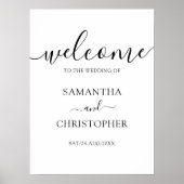 Elegant Calligraphy Black & White Wedding Sign Poster (Voorkant)