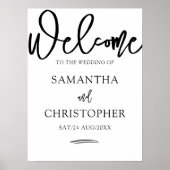 Elegant Calligraphy Black & White Wedding Sign Poster (Voorkant)