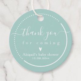 Elegant Calligraphy Blauwgroen Baby shower Dank u  Bedankjes Labels