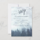 Elegant Calligraphy Blue Mountain Pines Wedding RSVP Kaartje (Voorkant)