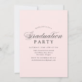 Elegant Calligraphy Blush 4 Photo Graduparty Kaart (Achterkant)