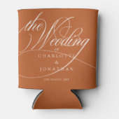 Elegant Calligraphy Bohemian Wedding Budget Blikjeskoeler (Voorkant)