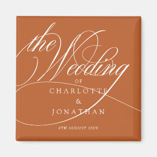 Elegant Calligraphy Bohemian Wedding Favors Magneet