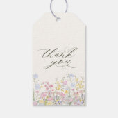 Elegant Calligraphy Boho Wildflowers Wedding Cadeaulabel (Achterkant)