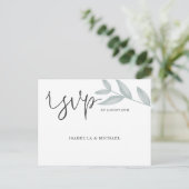 Elegant calligraphy Botanical Wedding Rsvp Briefkaart (Staand voorkant)