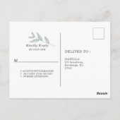 Elegant calligraphy Botanical Wedding Rsvp Briefkaart (Achterkant)