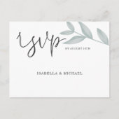 Elegant calligraphy Botanical Wedding Rsvp Briefkaart (Voorkant)