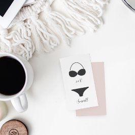 Elegant Calligraphy Bridal Lingerie Shower Informatiekaartje