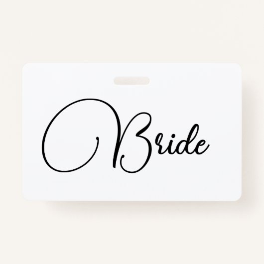 Elegant Calligraphy Bride Bachelorette Badge (Voorkant)