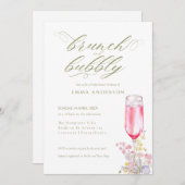 Elegant Calligraphy Brunch & Bubbly Bridal Shower Kaart (Voorkant / Achterkant)