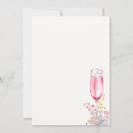 Elegant Calligraphy Brunch & Bubbly Bridal Shower Kaart (Achterkant)