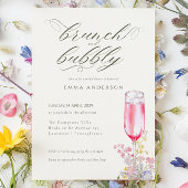 Elegant Calligraphy Brunch & Bubbly Bridal Shower Kaart