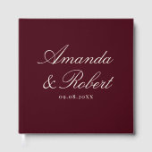Elegant Calligraphy Burgundy Wedding Gastenboek (Voorkant)