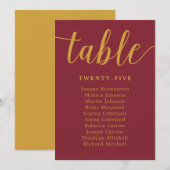 Elegant Calligraphy Burgundy Wedding Guest Seating (Voorkant / Achterkant)