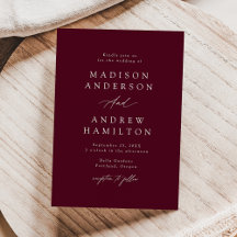 Elegant Calligraphy Burgundy Wedding