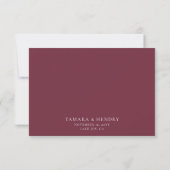 Elegant Calligraphy Burgundy Wedding RSVP Kaartje (Achterkant)