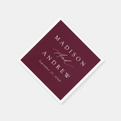 Elegant Calligraphy Burgundy Wedding Servet (Hoek)
