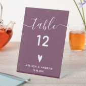 Elegant Calligraphy Burgundy Wedding Table Number Reclamebord Met Voetstuk (Insitu)