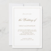 Elegant Calligraphy Champagne Gold Wedding Kaart (Voorkant)