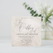 Elegant Calligraphy Champagne Gold Wedding Kaart (Staand voorkant)