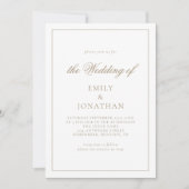 Elegant Calligraphy Champagne Gold Wedding Kaart (Voorkant)