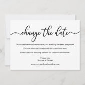 Elegant Calligraphy Change the Date Wedding Kaart (Voorkant)