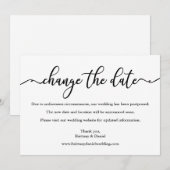 Elegant Calligraphy Change the Date Wedding Kaart (Voorkant / Achterkant)