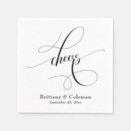 Elegant Calligraphy Cheers Festive Wedding Servet
