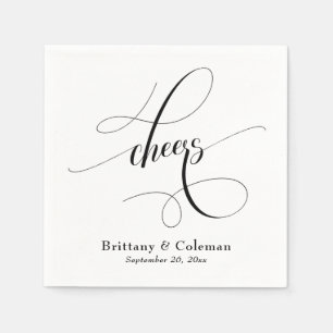 Elegant Calligraphy Cheers Festive Wedding Servet