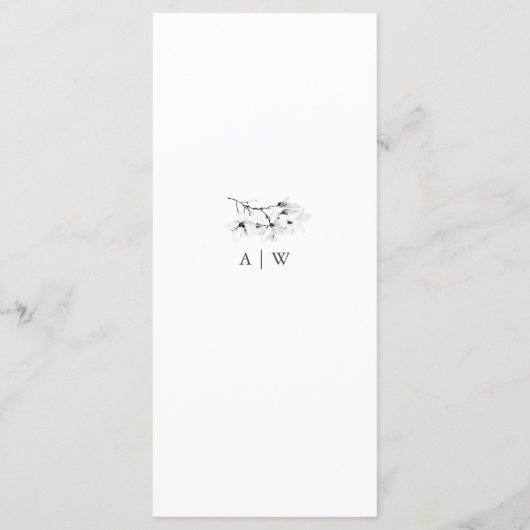 Elegant Calligraphy Chic Magnolias Spring Wedding Menu (Achterkant)