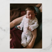 Elegant Calligraphy Christening Blush Roos Folie Uitnodiging (Achterkant)