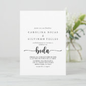 Elegant Calligraphy Classic Boda Wedding Kaart (Staand voorkant)