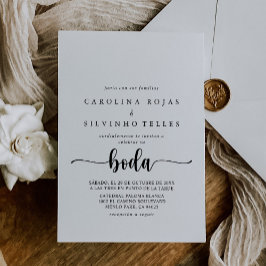 Elegant Calligraphy Classic Boda Wedding Kaart