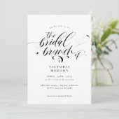 Elegant Calligraphy Classic Bridal Brunch Kaart (Staand voorkant)