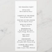 Elegant Calligraphy Classic Chronic Wedding Programmakaart (Achterkant)