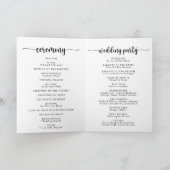 Elegant Calligraphy Classic Folded Wedding Program Programma (Binnen)