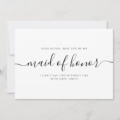 Elegant Calligraphy Classic Maid of Honor proposal Notitiekaartje (Voorkant)