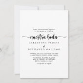 Elegant Calligraphy Classic Nuestra Boda Kaart (Voorkant)