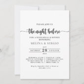 Elegant Calligraphy Classic Rehearsal Dinner Kaart (Voorkant)