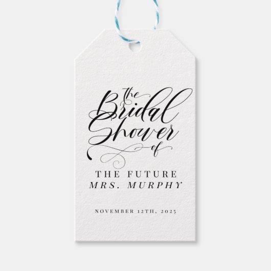 Elegant Calligraphy Classic Vrijgezellenfeest Cadeaulabel (Voorkant)