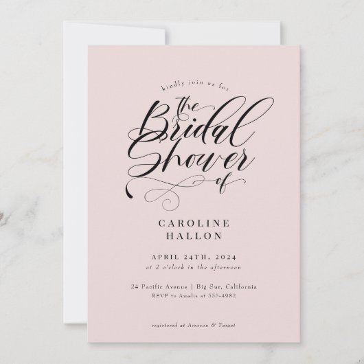 Elegant Calligraphy Classic Vrijgezellenfeest Invi Kaart (Voorkant)