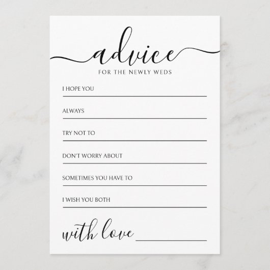 Elegant Calligraphy Classic Wedding Advieskaart (Voorkant)